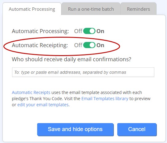  DonorPerfect will now automatically send an email receipt for gifts processed through Monthly Giving. 